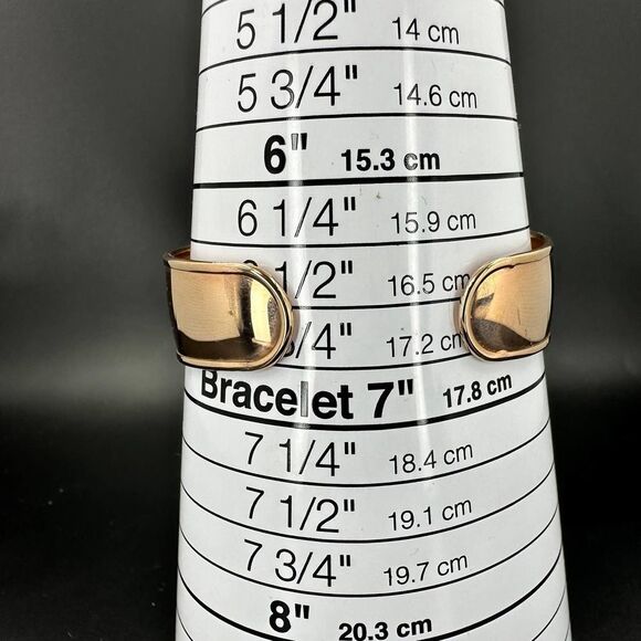 Pink Quartz Cuff Bronze Italy Bracelet Signed - Picture 8 of 8